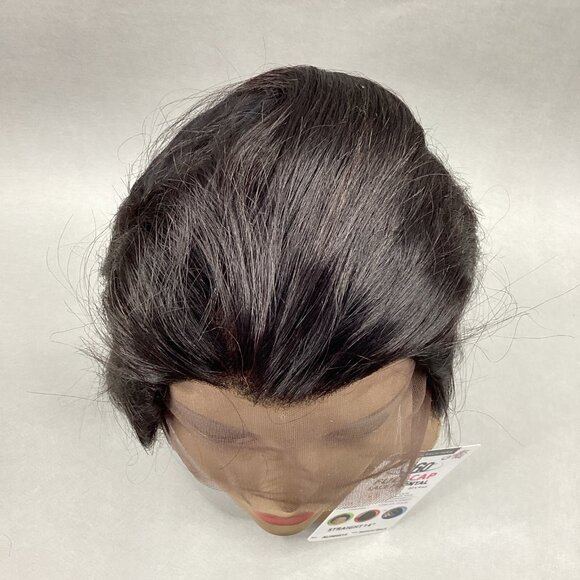 Straight 14” #Natural Black 100% Human Hair 360° Full Cap Lace Frontal - Picture 4 of 11